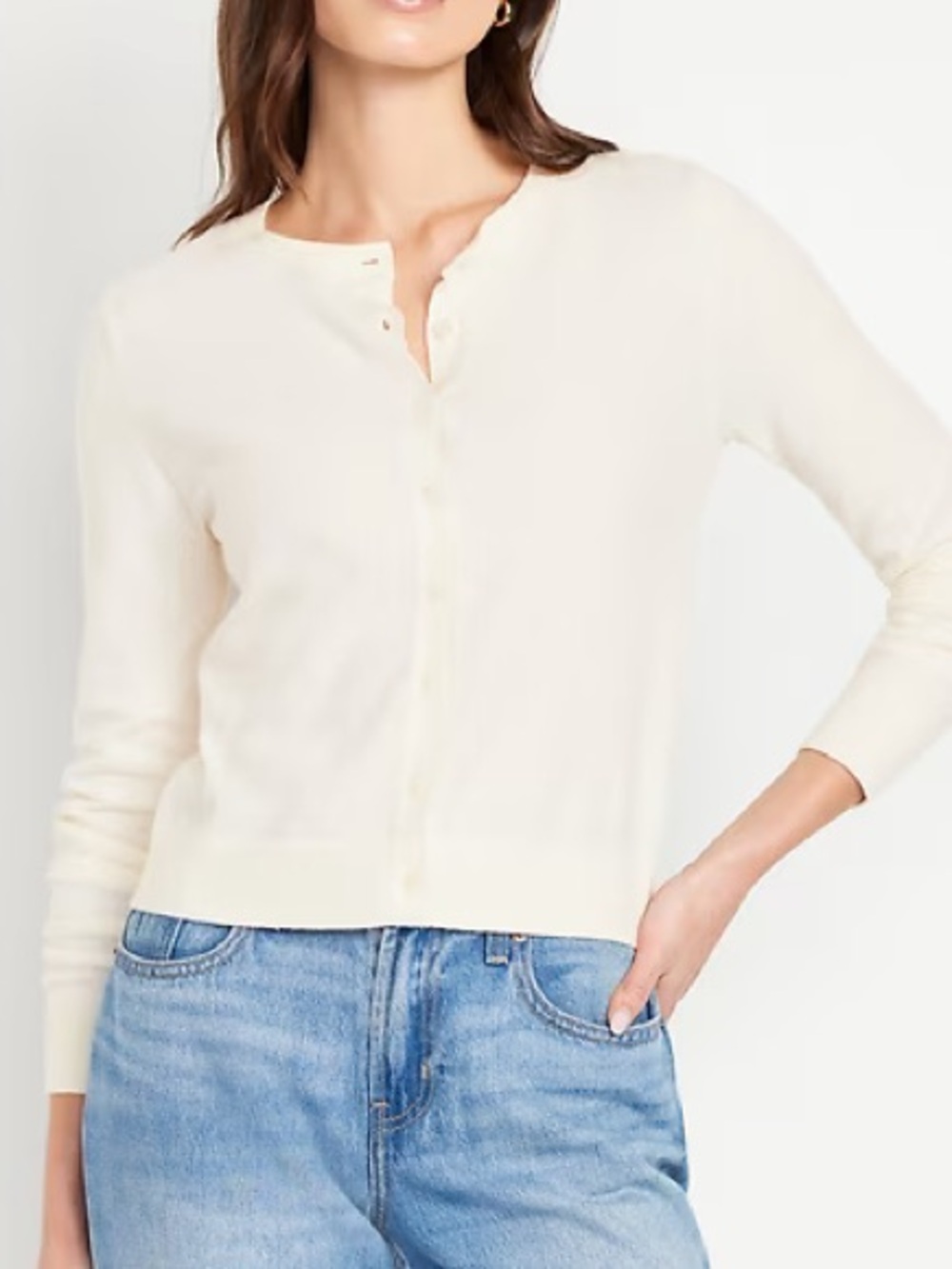 Old Navy So-Soft Lite Button Up Cardigan | NWT | White | Large